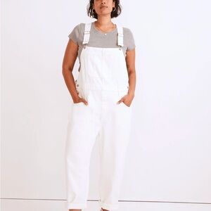 Madewell Straight Leg Overalls in Tile White